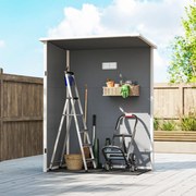 Záhradná búda Outsunny 1,14 m² - zámkový dver, ventilácia a okno - rozmer 151D x 92Š x 193V cm - plast, sivá | Aosom