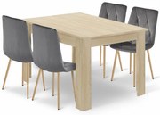Jedálenský stôl NP so štyrmi stoličkami LIBRA sivé