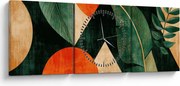 Obraz - Geometrické prírodné motívy II. (s hodinami) (90x30 cm)