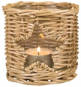 Prírodný prútený lampáš / svietnik s hviezdou Routti - Ø 9*10 cm