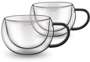 Lamart LT9114 2-dielna sada pohárov na cappuccino Vaso, 270 ml, čierna