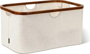 Krémový látkový skladací kôš na bielizeň Bamboo/Linen – Bigso