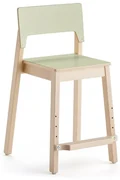 Vysoká detská stolička LOVE, V 500 mm, breza, laminát - zelená