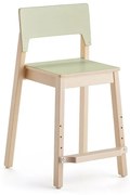 Vysoká stolička LOVE, výška 500 mm, breza, laminát - zelená