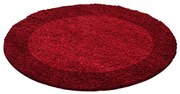 Koberec Shaggy Life červený - kruh