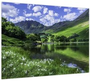 Obraz - Krajina s jazerom (70x50 cm)