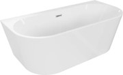 Mexen Oval+, voľne stojaca vaňa ku stene 170 x 80 cm, biela lesklá, chrómový prepad, 52681708000-01