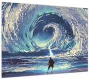 Obraz - Ilustrácia chlapca s kopijou (70x50 cm)