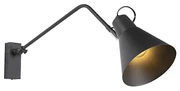 Dizajnová nástenná lampa čierna nastaviteľná - Luna