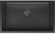 Mexen Trixo, 1-komorový nerezový drez 750 x 440 mm, čierna, vzor voština, 6415751000-70HC