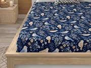 Plachta z mikrovlákna DENIM BIRDS modrá 180x200 cm