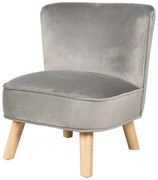 Svetlosivé zamatové detské kresielko Lil Sofa – Roba