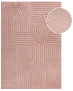 Ružový vlnený koberec Flair Rugs Zen Garden, 160 x 230 cm