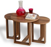 Odkladací stolík Mira Walnut, 3 ks