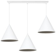 Závesné svietidlo Soho, 3x biele kovové tienidlo, (fi 25cm)