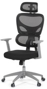Kancelárska ergonomická stolička GRANT II — sieť, látka, sivá/čierna