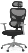 Kancelárska ergonomická stolička GRANT II — sieť, látka, sivá/čierna