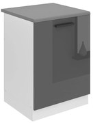 Kuchynská skrinka Belini Premium Full Version drezová 60 cm šedý lesk s pracovnou doskou