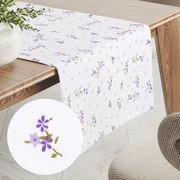 Biante Bavlnený behúň na stôl Sandra SA-296 Drobné fialové kvety na bielom 20x120 cm