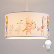 Brilagi - LED detský luster na lanku BOBO 1xE27/60W/230V pr. 35 cm biela/zvieratká