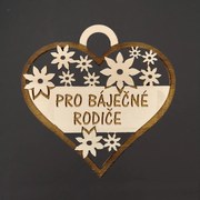 AMADEA Drevené srdce s textom "pre báječných rodičov", 7 cm, český výrobok