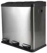 Odpadkový kôš 60 l (3x20 l) strieborná matná