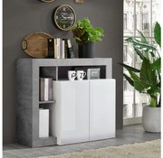 Komoda LENOR biela/šedý betón