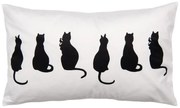 Cushion Cover 30x50 Cm White Black Polyester Cats - 30*50 cm