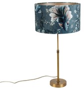Stolová lampa bronzová s plyšovým tienidlom Ryba 35 cm - Parte