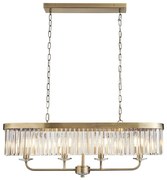 Endon 110539 - Luster na reťazi CHESTERFIELD 4xE14/6W/230V mosadz