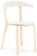 Detská jedálenská stolička LINUS, V 450 mm, breza, laminát - biela