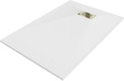 Mexen Hugo sprchový žľab obdélníkový SMC 80 x 70 cm, biely, zlatá krytka - 42107080-G