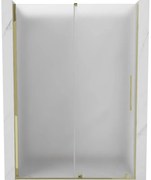 Mexen Velar, posuvné sprchové dvere do otvoru 130 cm, 8mm sklo námraza, zlatá lesklá, 871-130-000-31-50