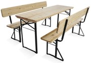 Drevený pivný set s opierkou BestBerg BBBS-17 / 167 x 70 x 75 cm