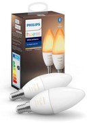 SADA 2x LED Stmievateľná žiarovka Philips Hue WHITE B39 E14/4W/230V 2200K-6500K