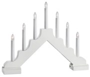 Markslöjd 706051 - LED Vianočný svietnik EVELIN 7xLED/0,06W/6xAA biela