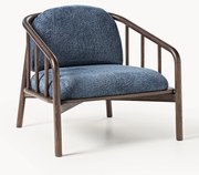 Kreslo z jaseňového dreva's plyšovým čalúnením Balin