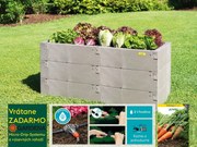 Juwel Timber Vysoký záhon so zavlažovaním Micro Drip a výsevnými rohožami, plast, 130 × 60 × 60 cm, šedý