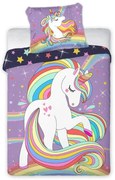DETSKÉ BAVLNENÉ OBLIEČKY UNICORN 100X135 CM, 1KS 40X60 CM VZOROVANÉ