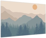 Obraz - Tyrkysové hory N⁰1 (90x60 cm)