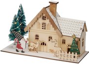 Vianočná LED dekorácia Zimný domček, 20x10x12,5 cm, dekor 1