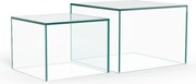 Sklenené konferenčné stolíky v súprave 2 ks 50x50 cm Dice – Actona