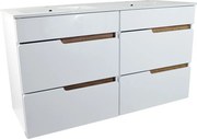 Comodo Kúpeľňová skrinka s keramickým dvojumývadlom Spok 120-4Z