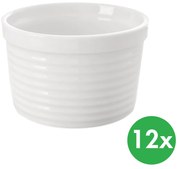 Zapekacia miska, pr. 10 cm, v. 6,5 cm, porcelán, biela, 12 ks