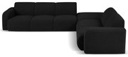 Čierna rohová pohovka z textílie bouclé (pravý roh) Molino – Micadoni Home