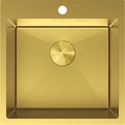 Mexen Solix, 1-komorový nerezový drez 500 x 500 mm, brúsená zlatá, 6407501000-55