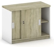 Nadstavba zasúvacia MIRELLI, 800 x 400 x 600 mm, biela/dub sonoma