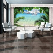 Fototapeta - Loď na oceáne (254x184 cm)