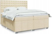 vidaXL Boxspring posteľ s matracom krémová 200x200 cm látka