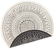 Čierno-krémový vonkajší koberec NORTHRUGS Porto, ⌀ 140 cm